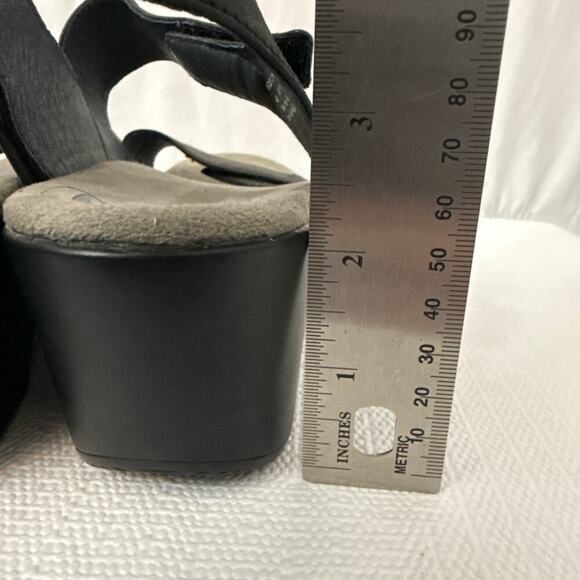 Dansko Sharla Sandals Womens Size 10 Black Leather Heel - Picture 5 of 12